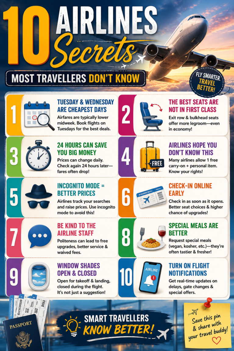 10 Airline Secrets Most Travellers Don’t Know (Save Money, Get Better Seats & Fly Smarter)